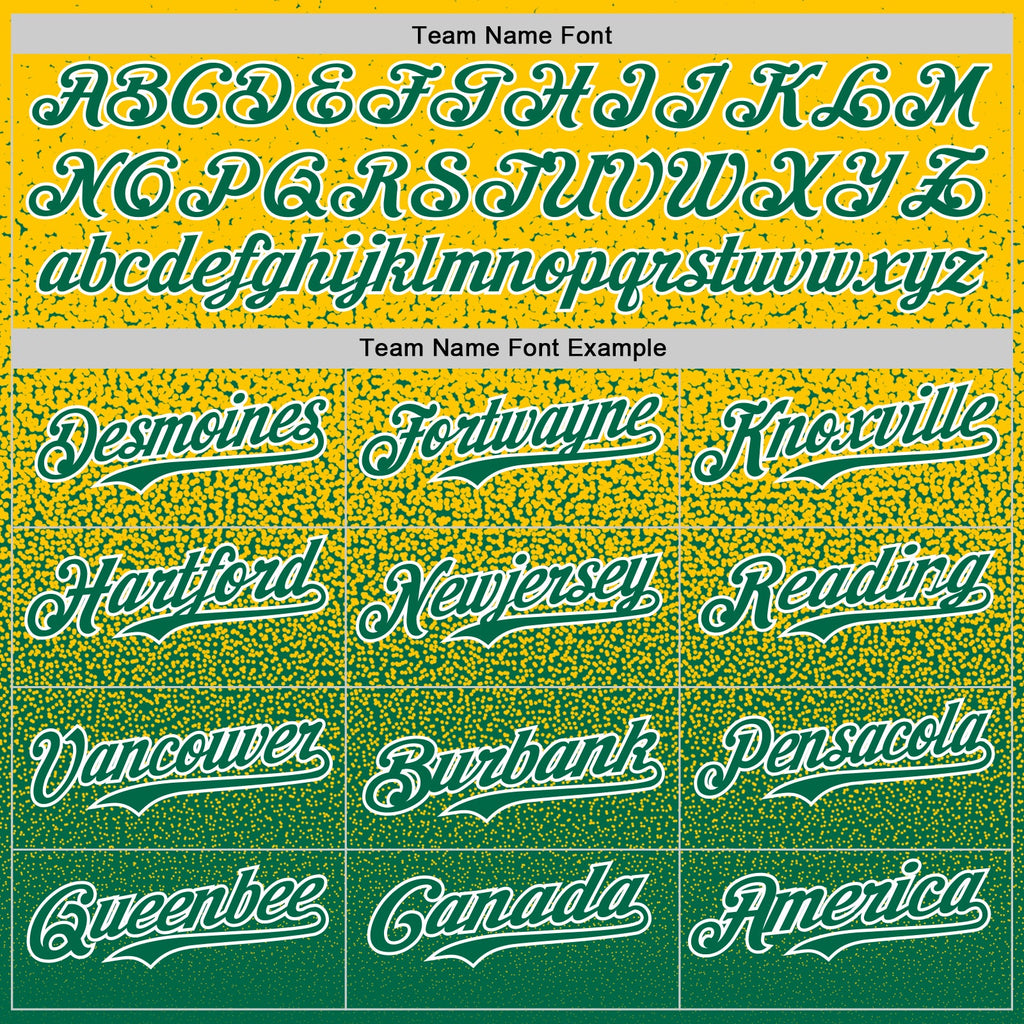 Custom Yellow Kelly Green-White Fade Fashion Speckle Authentic Baseball Jersey