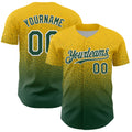 Custom Yellow Green-White Fade Fashion Speckle Authentic Baseball Jersey