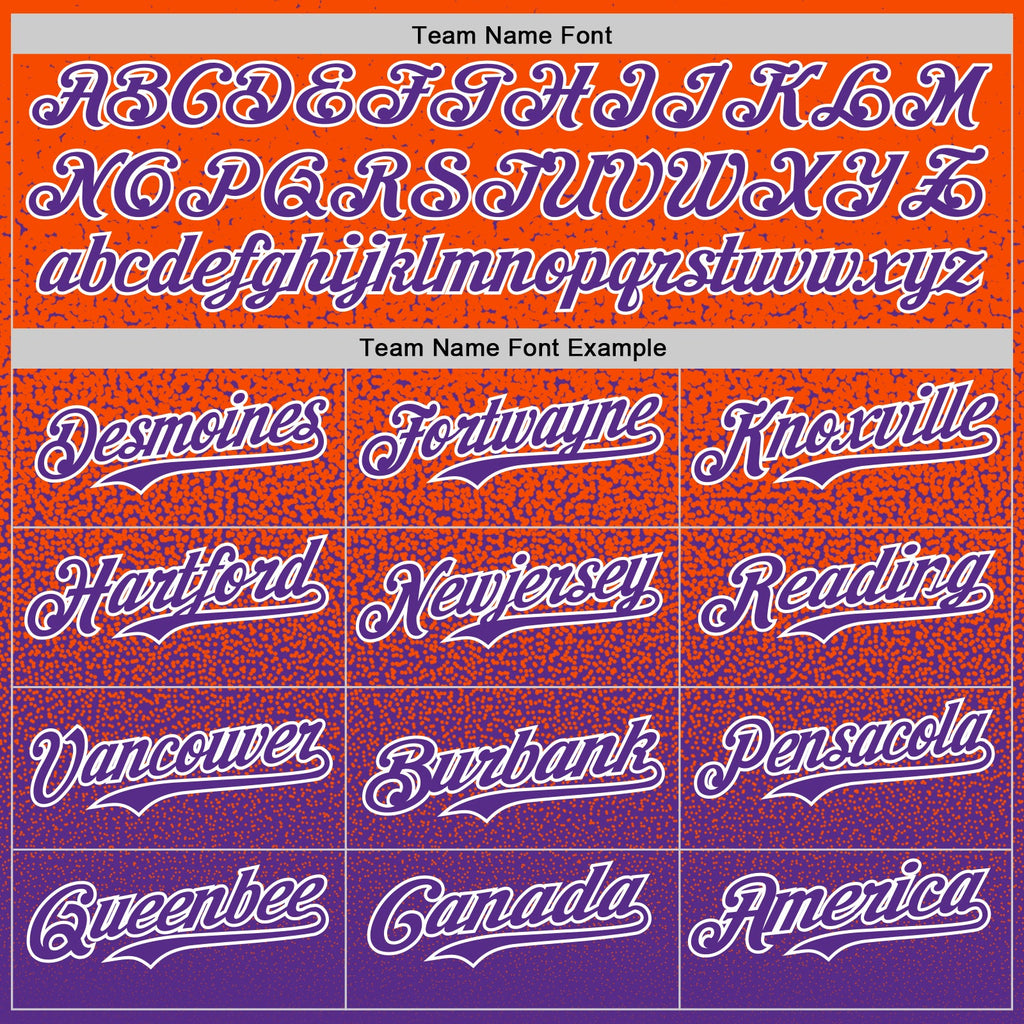 Custom Orange Purple-White Fade Fashion Speckle Authentic Baseball Jersey