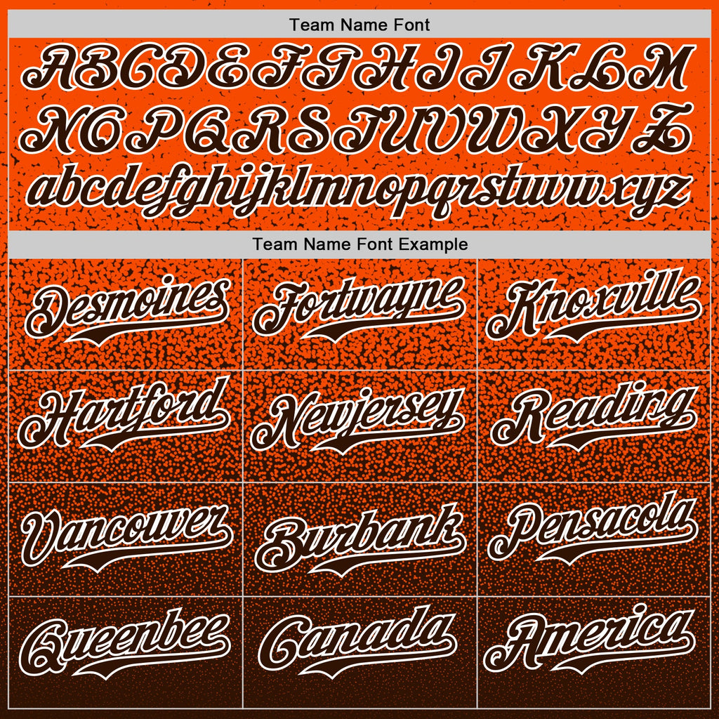 Custom Orange Brown-White Fade Fashion Speckle Authentic Baseball Jersey