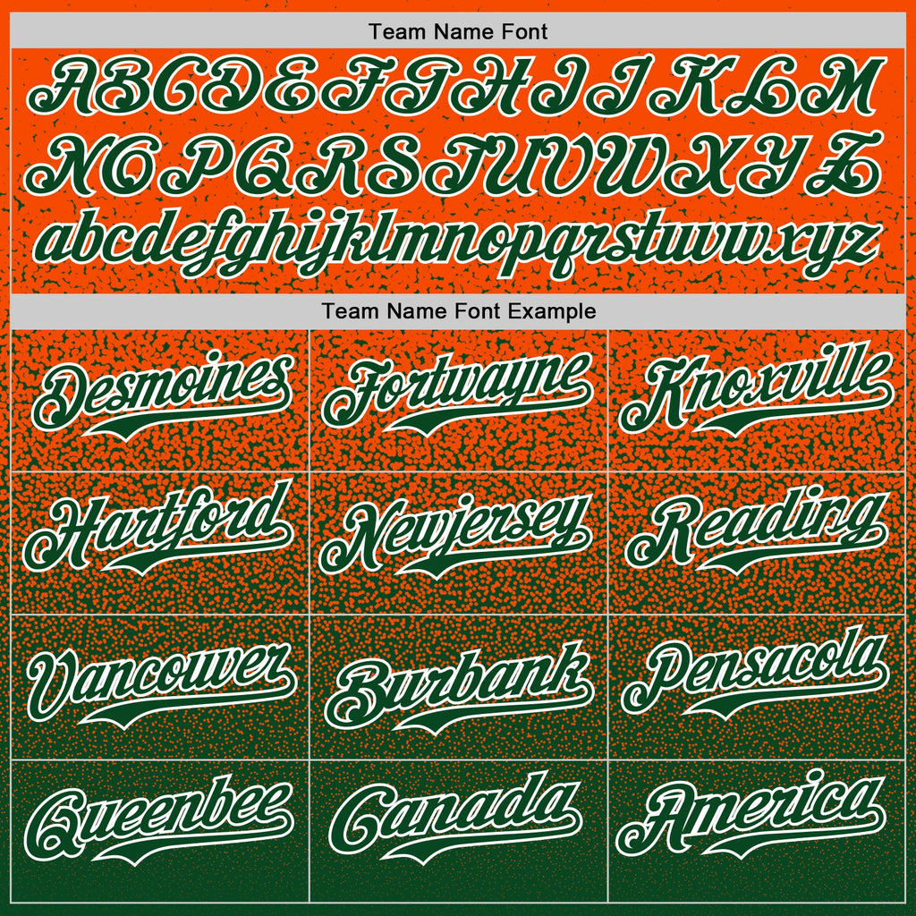 Custom Orange Green-White Fade Fashion Speckle Authentic Baseball Jersey