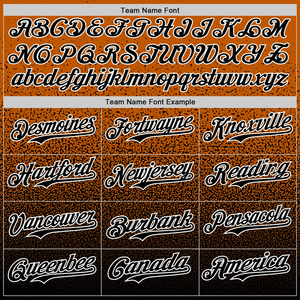 Custom Bay Orange Black-White Fade Fashion Speckle Authentic Baseball Jersey