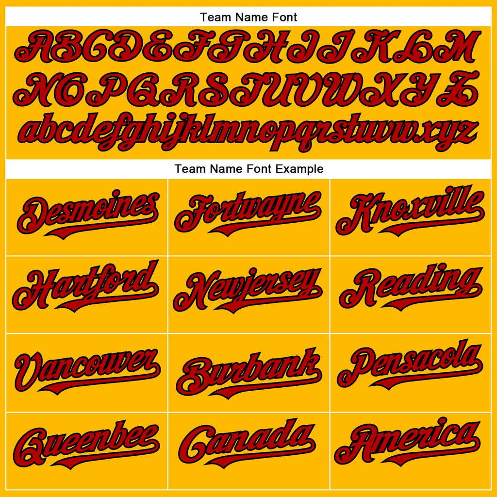 Custom Gold Red-Black Authentic Baseball Jersey