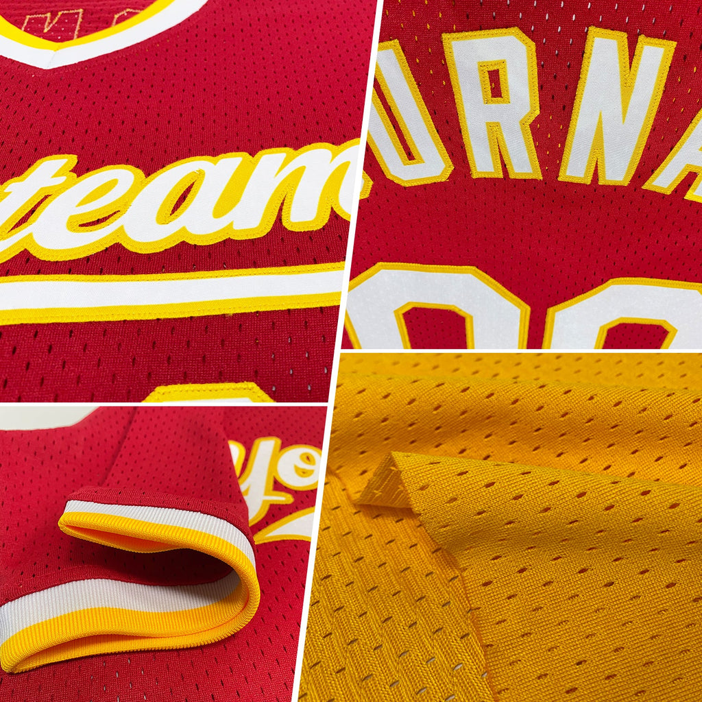 Custom Gold Purple-Orange Authentic Throwback Baseball Jersey