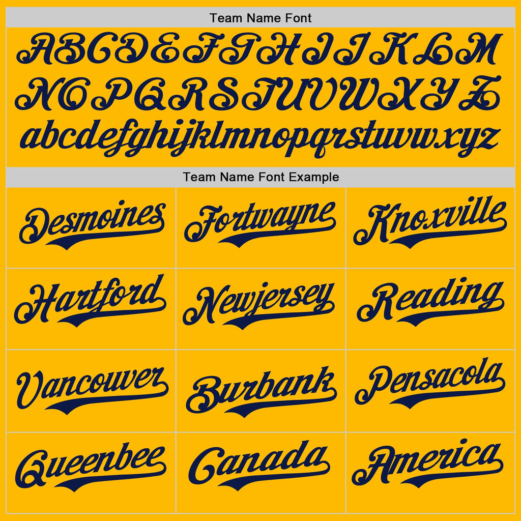 Custom Gold Navy Authentic Baseball Jersey