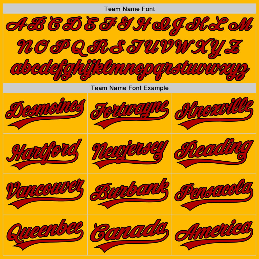 Custom Gold Red-Black Authentic Baseball Jersey
