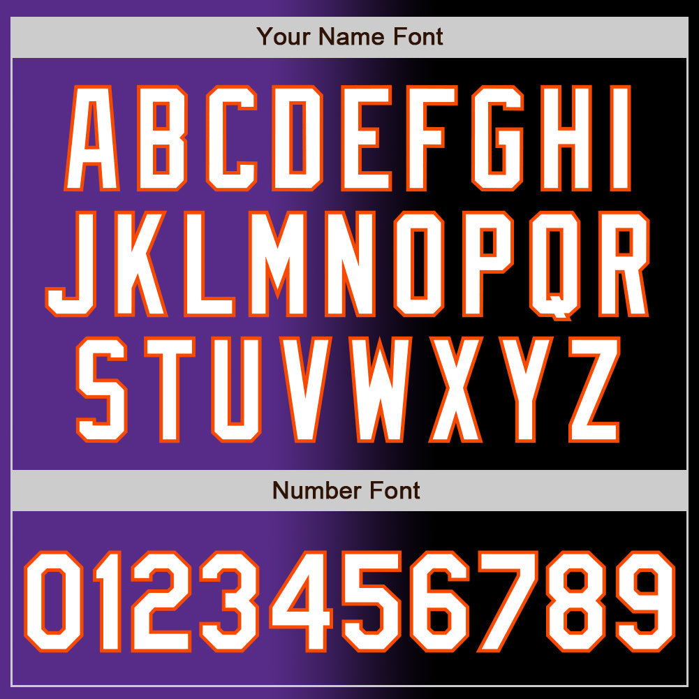 Custom Black White Purple-Orange Authentic Gradient Fashion Baseball Jersey