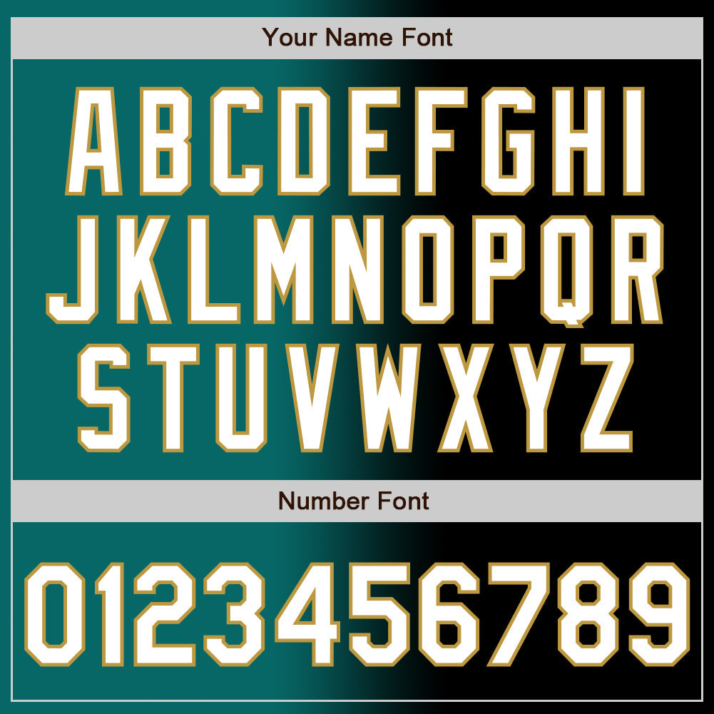 Custom Black White Teal-Old Gold Authentic Gradient Fashion Baseball Jersey