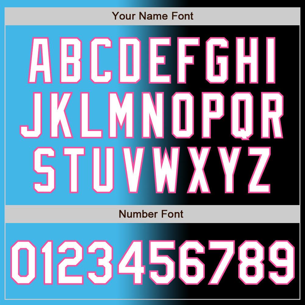 Custom Black White Sky Blue-Pink Authentic Gradient Fashion Baseball Jersey