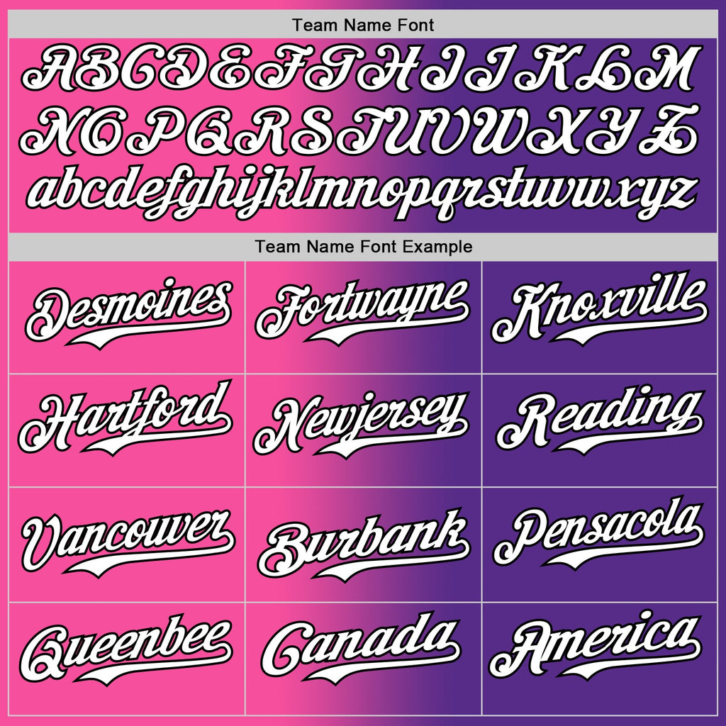 Custom Purple White Pink-Black Authentic Gradient Fashion Baseball Jersey