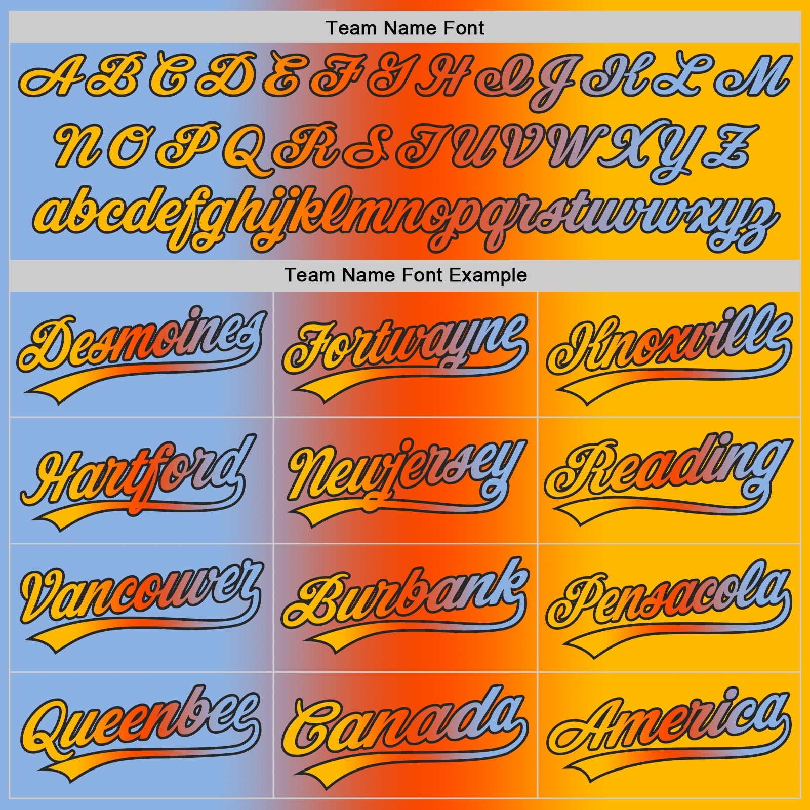 Custom Gold Light Blue Orange-Black Authentic Gradient Fashion Baseball Jersey