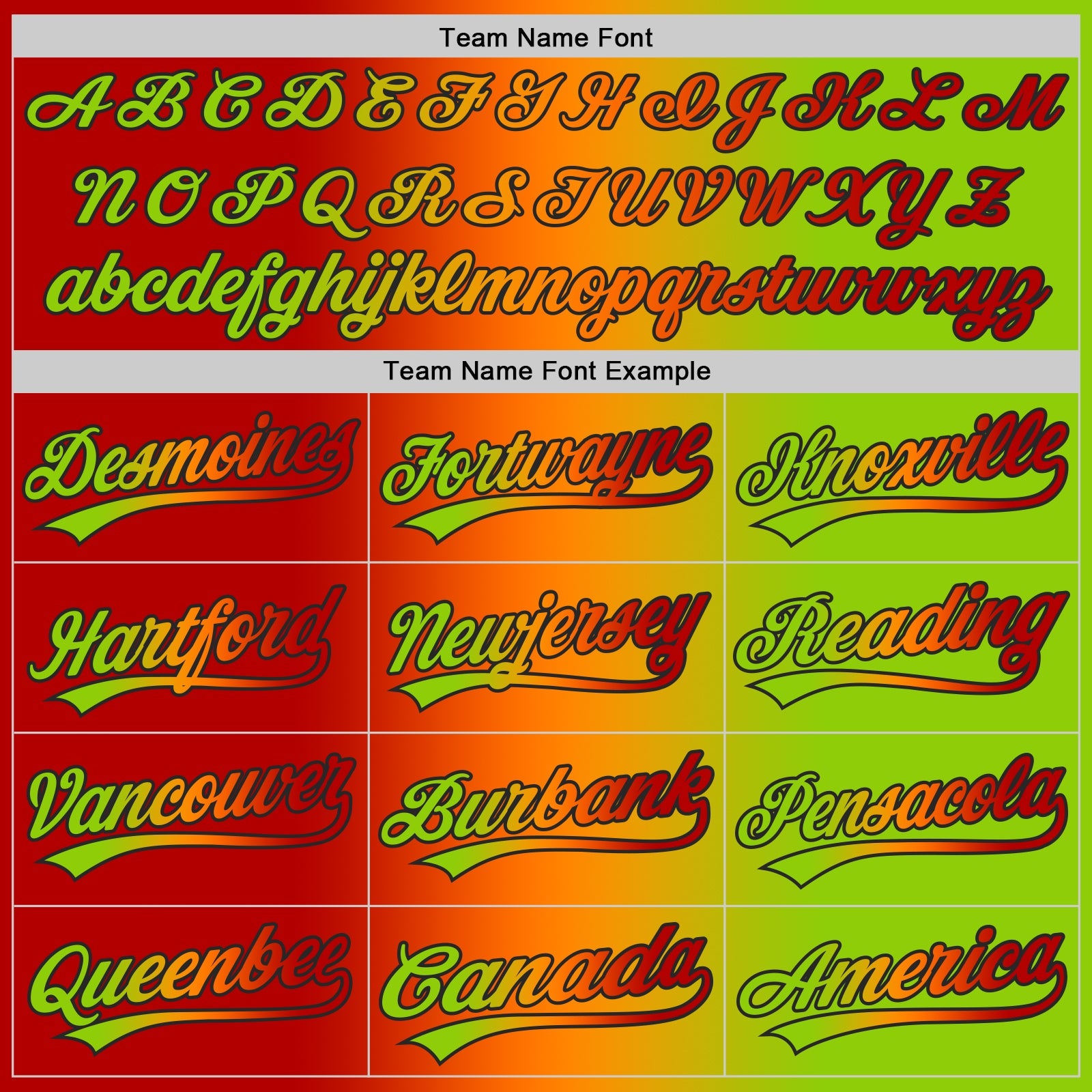 Custom Neon Green Red Bay Orange-Black Authentic Gradient Fashion Baseball Jersey