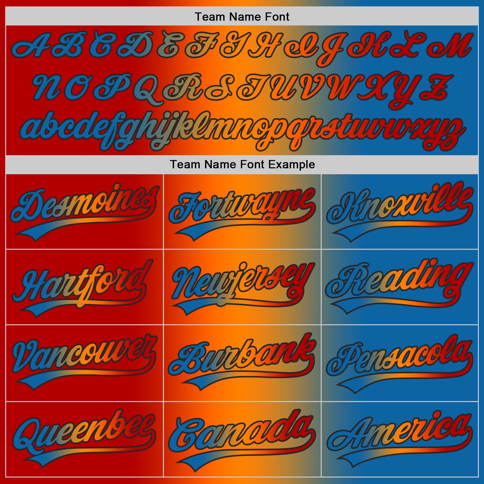 Custom Blue Red Bay Orange-Black Authentic Gradient Fashion Baseball Jersey