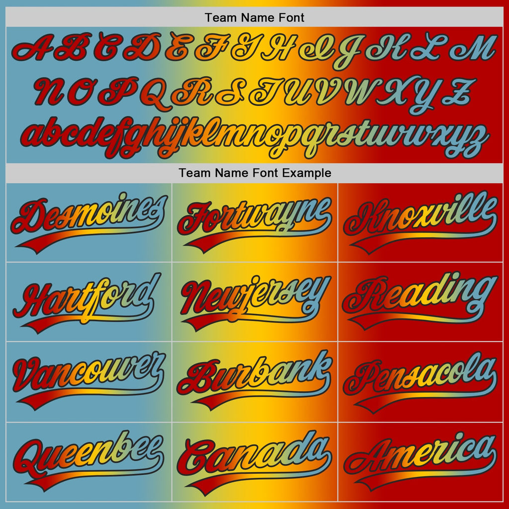 Custom Red Shadow Blue Yellow-Black Authentic Gradient Fashion Baseball Jersey