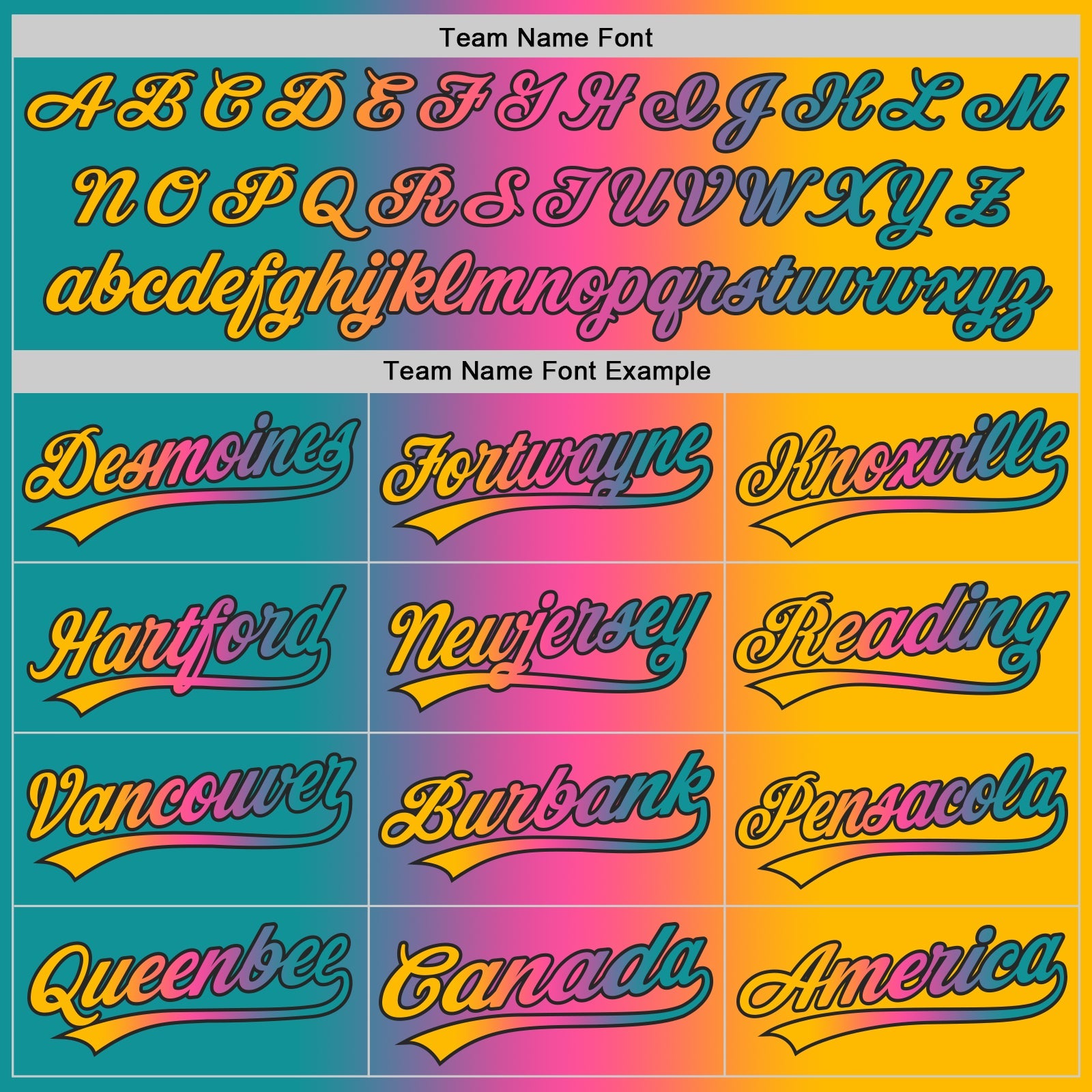 Custom Gold Teal Pink-Black Authentic Gradient Fashion Baseball Jersey