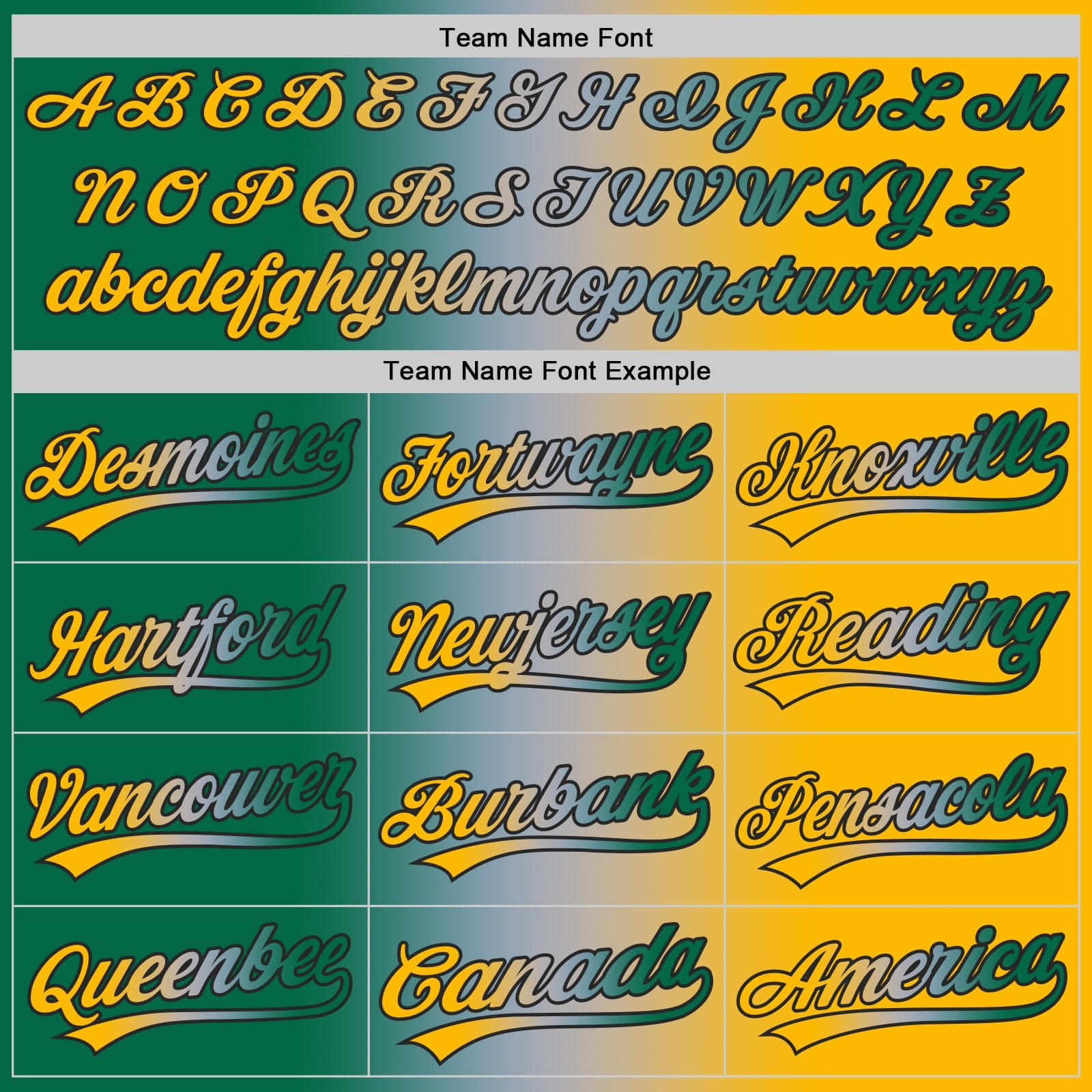 Custom Gold Kelly Green Gray-Black Authentic Gradient Fashion Baseball Jersey
