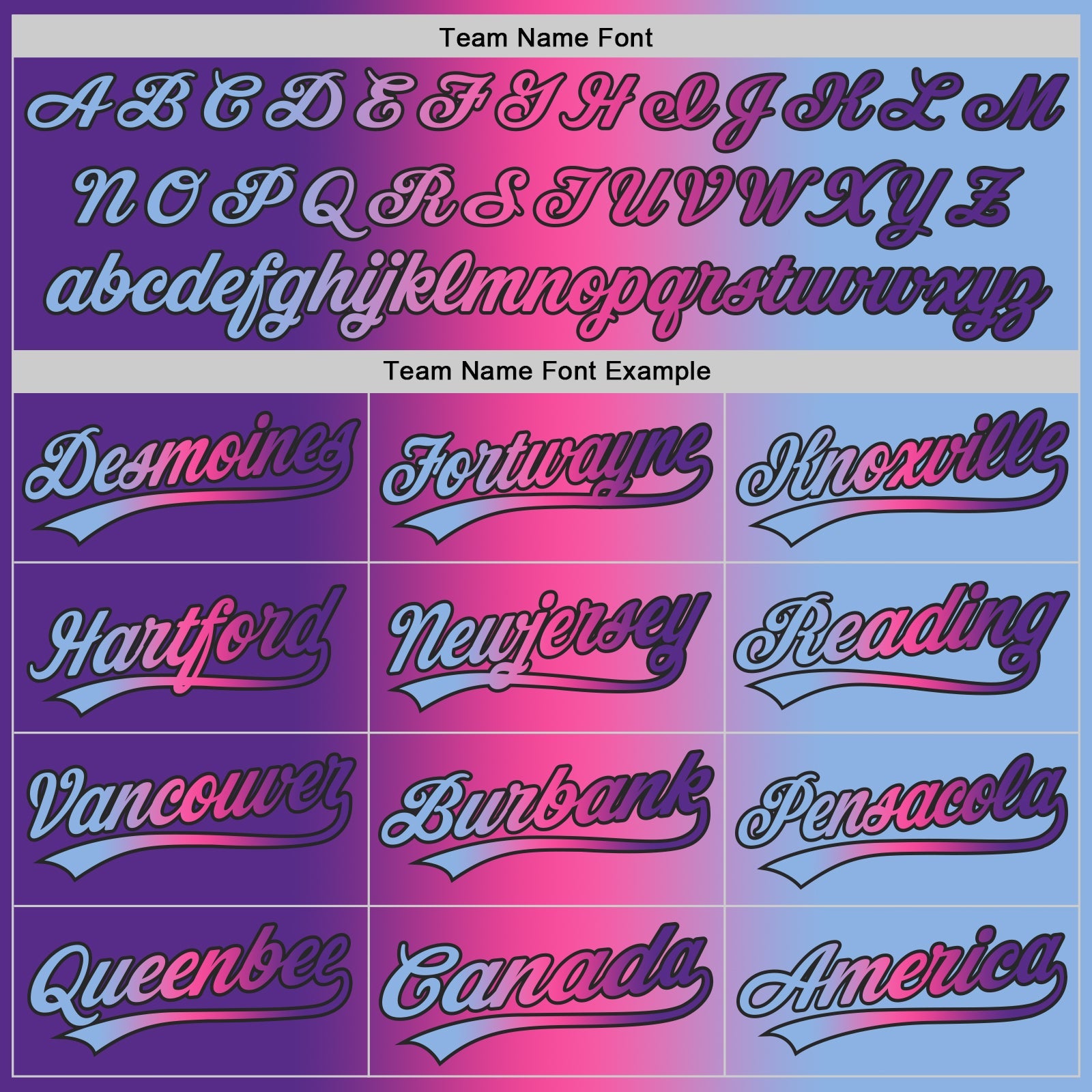 Custom Light Blue Purple Pink-Black Authentic Gradient Fashion Baseball Jersey