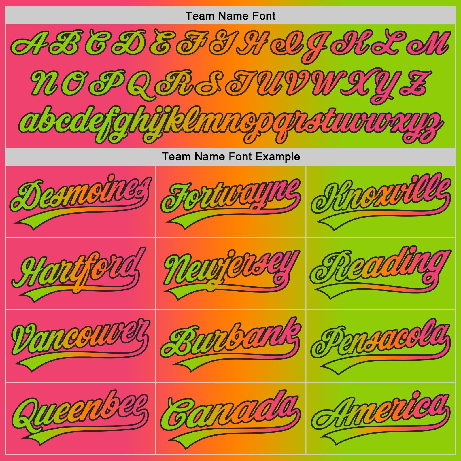 Custom Neon Green Neon Pink Bay Orange-Black Authentic Gradient Fashion Baseball Jersey