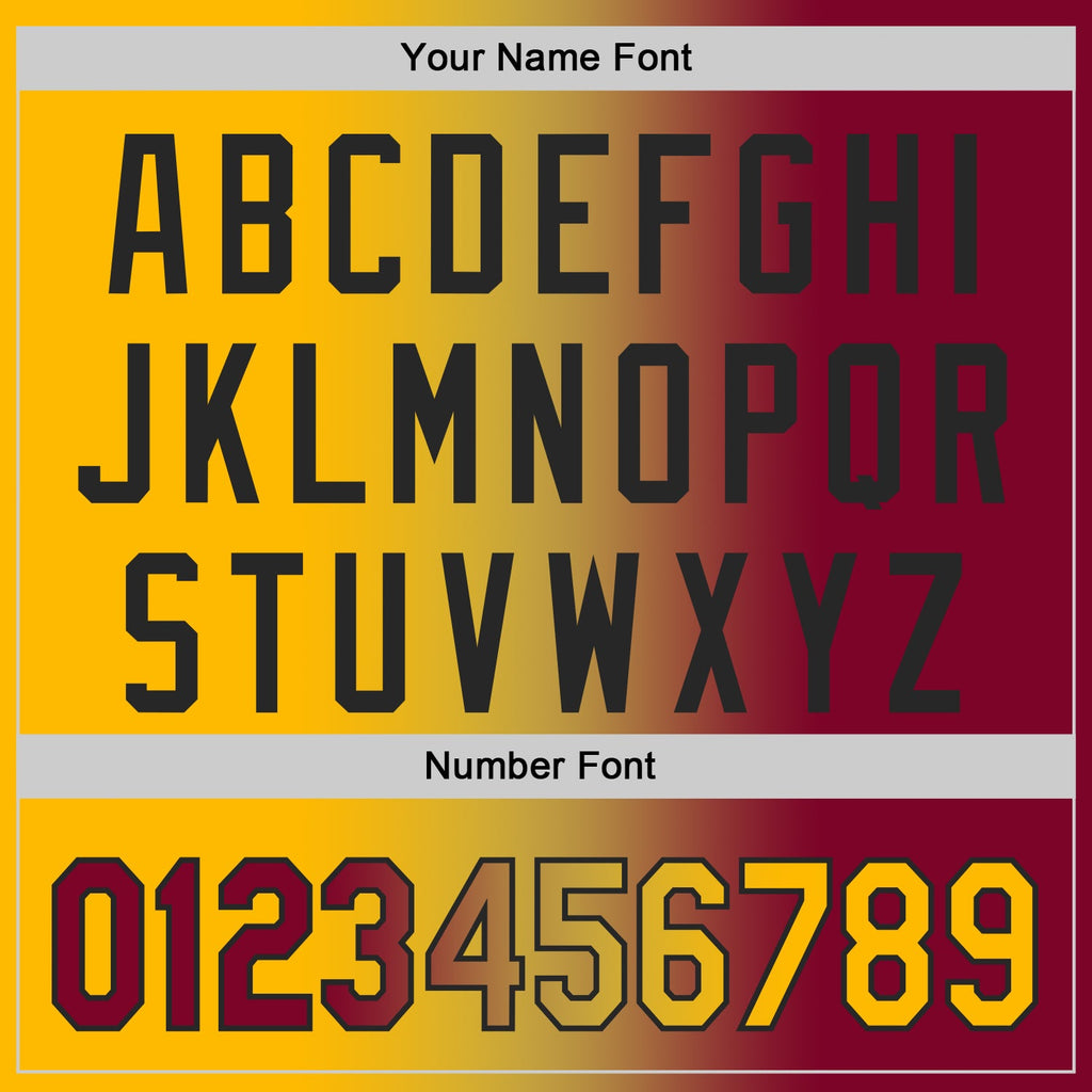 Custom Gold Maroon Old Gold-Black Authentic Gradient Fashion Baseball Jersey