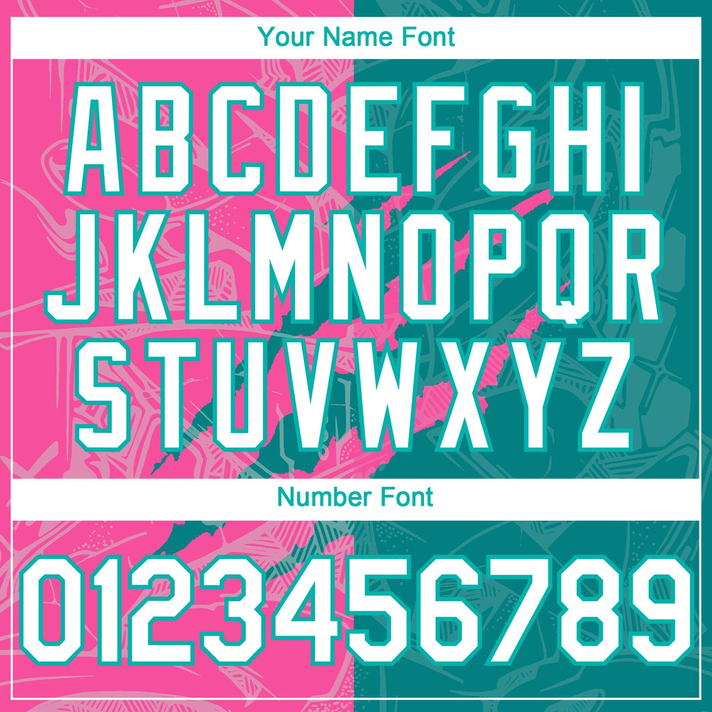 Custom Graffiti Pattern White Teal-Pink 3D Scratch Authentic Baseball Jersey
