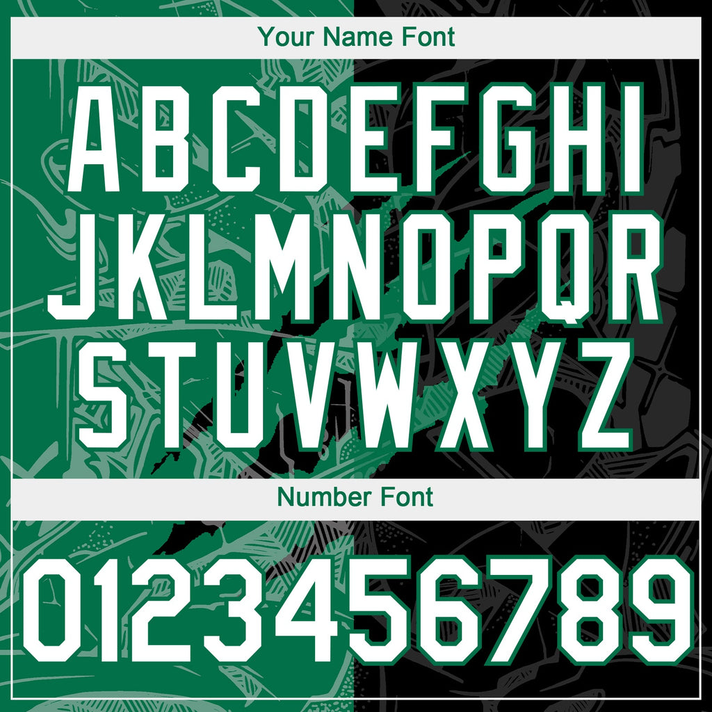 Custom Graffiti Pattern White Black-Kelly Green 3D Scratch Authentic Baseball Jersey