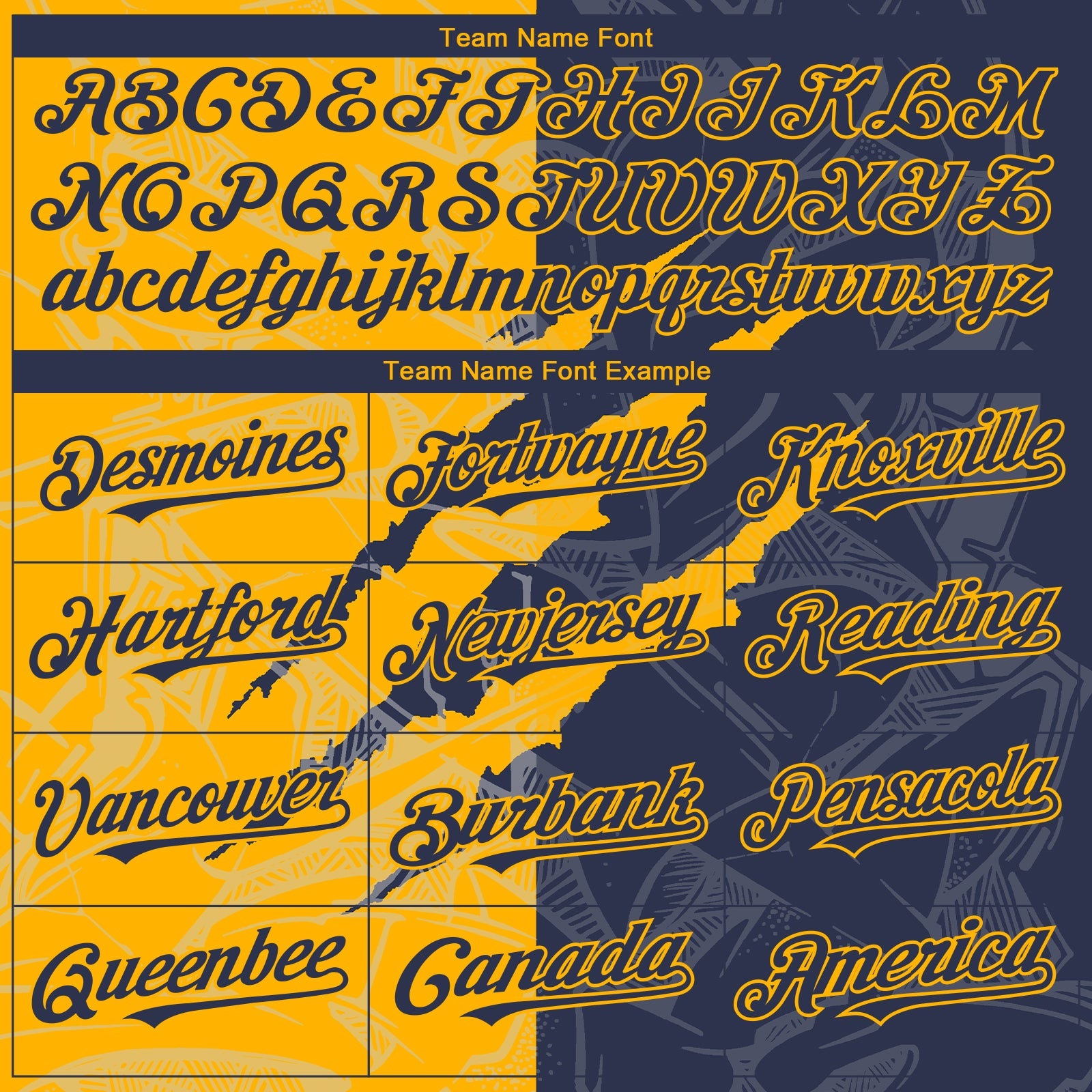 Custom Graffiti Pattern Navy-Gold 3D Scratch Authentic Baseball Jersey