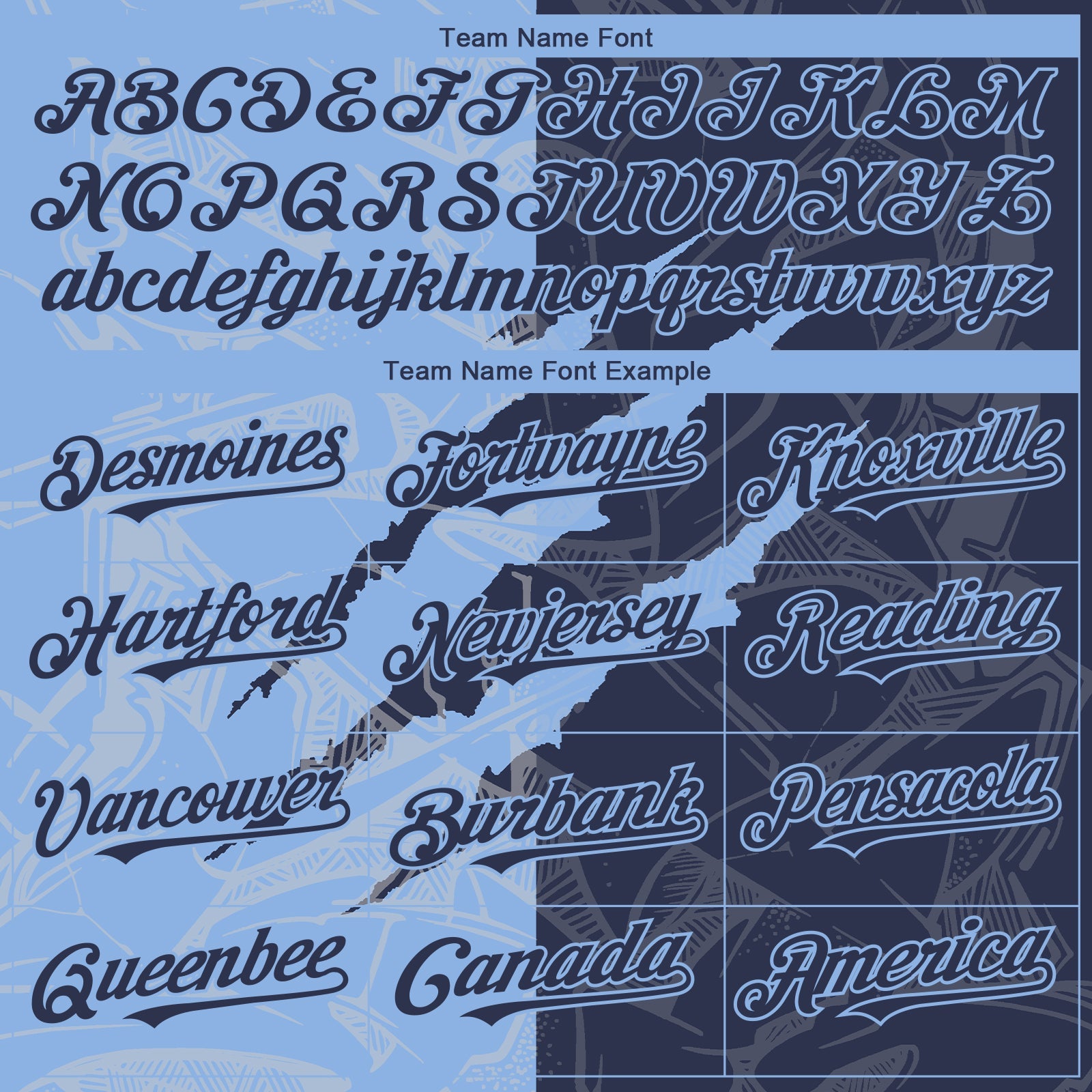 Custom Graffiti Pattern Navy-Light Blue 3D Scratch Authentic Baseball Jersey
