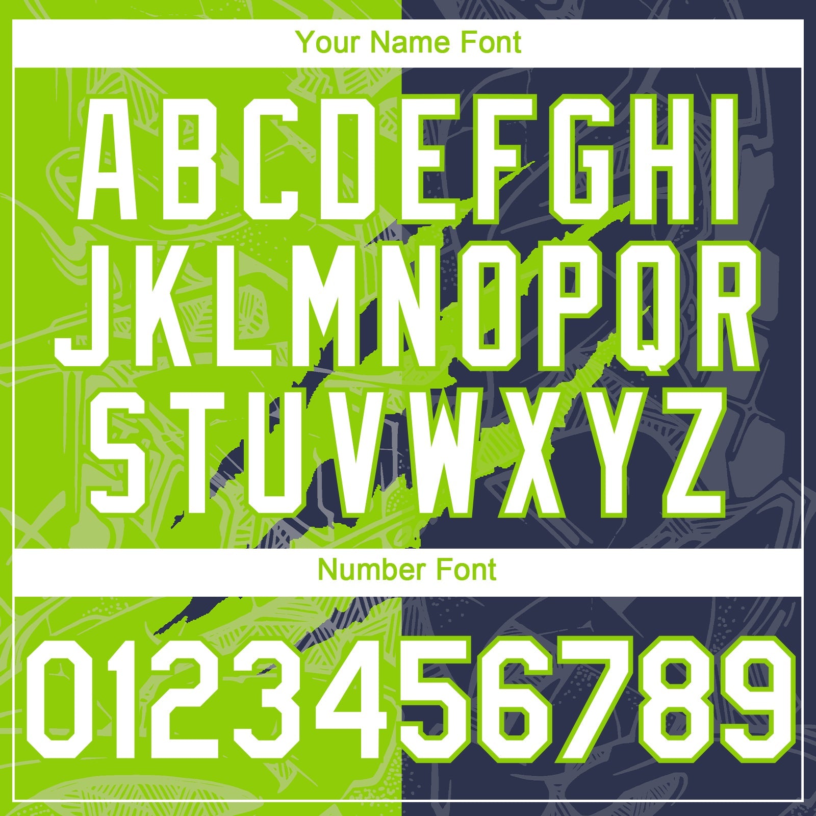 Custom Graffiti Pattern White Navy-Neon Green 3D Scratch Authentic Baseball Jersey