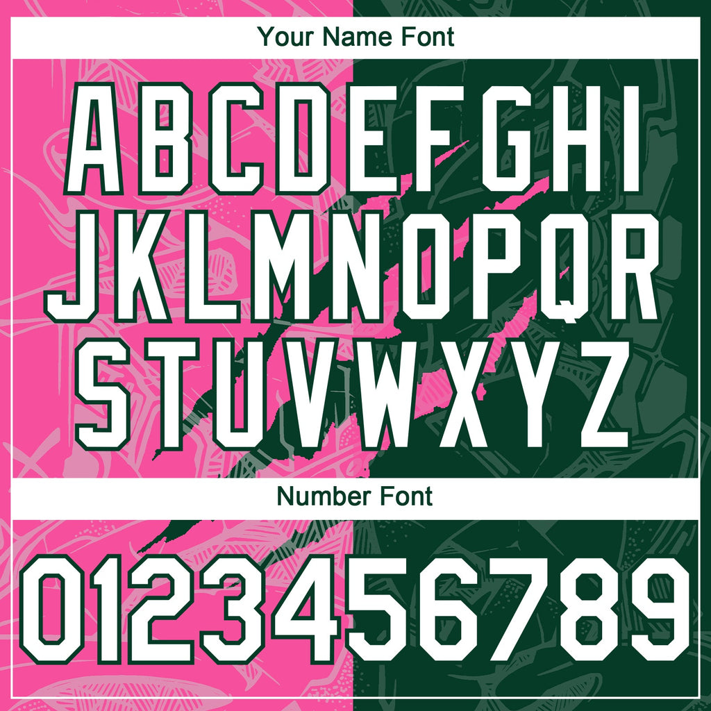 Custom Graffiti Pattern White Green-Pink 3D Scratch Authentic Baseball Jersey