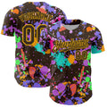 Custom Graffiti Pattern Brown-Gold Authentic Baseball Jersey