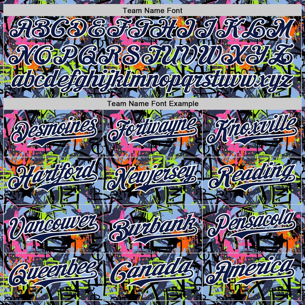 Custom Graffiti Pattern Navy-White Splatter Authentic Baseball Jersey