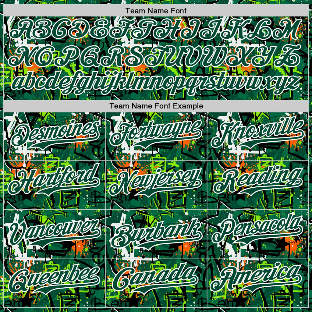 Custom Graffiti Pattern Green-White Splatter Authentic Baseball Jersey