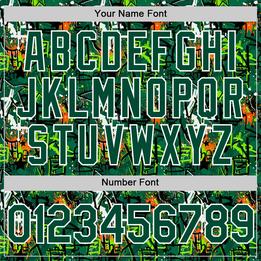 Custom Graffiti Pattern Green-White Splatter Authentic Baseball Jersey