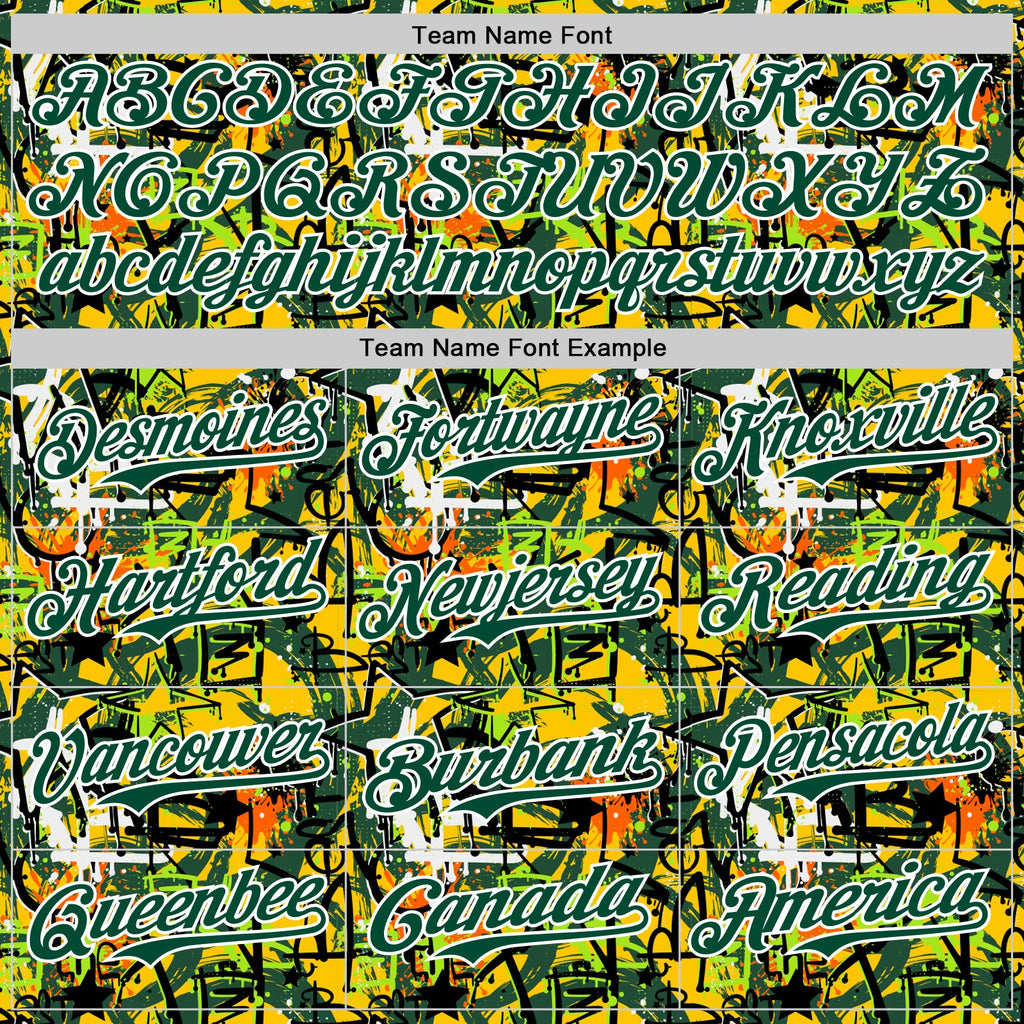 Custom Graffiti Pattern Green-White Splatter Authentic Baseball Jersey