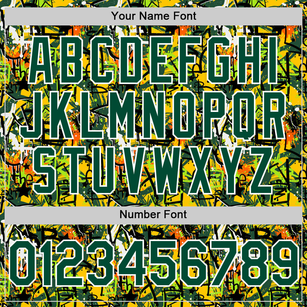 Custom Graffiti Pattern Green-White Splatter Authentic Baseball Jersey