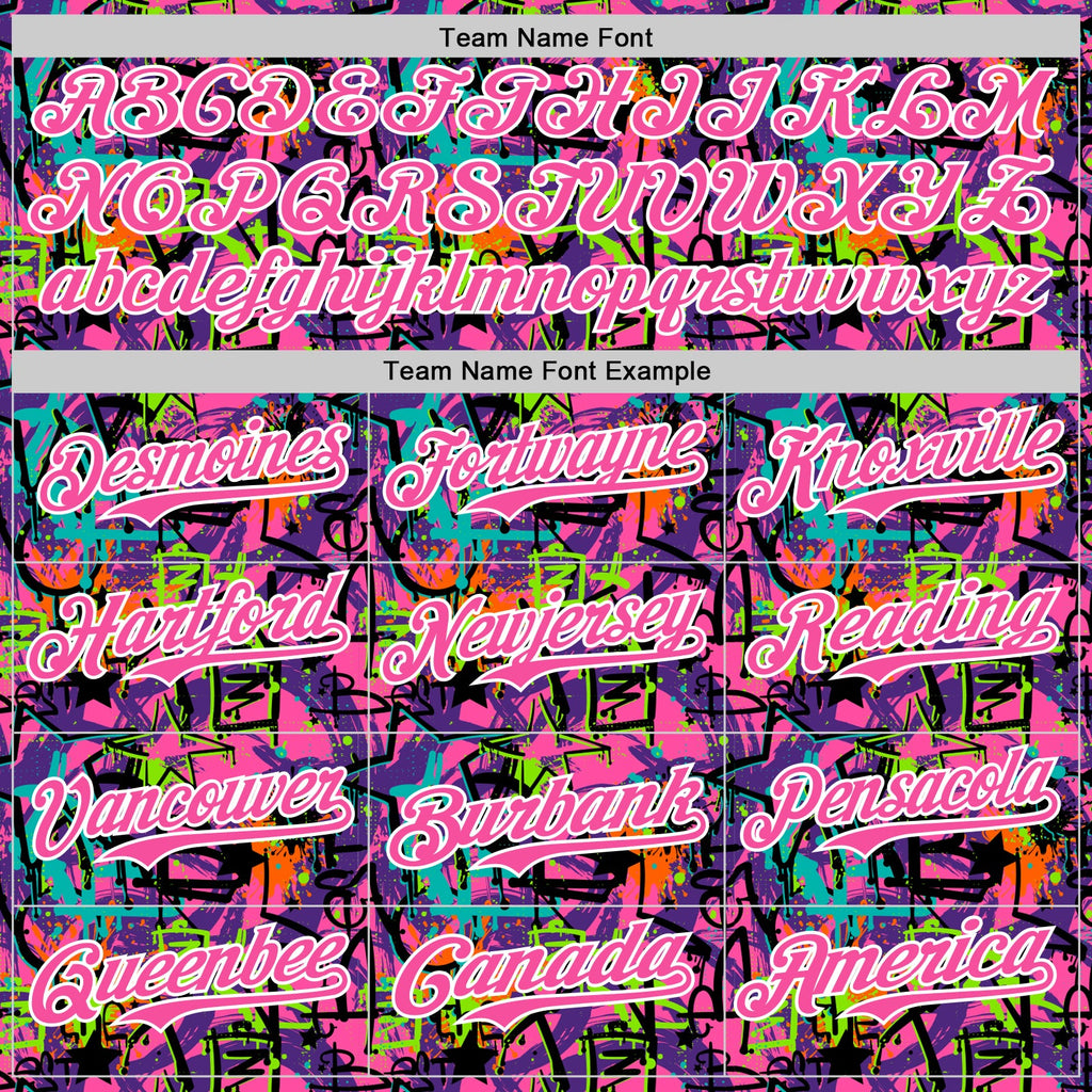 Custom Graffiti Pattern Pink-White Splatter Authentic Baseball Jersey