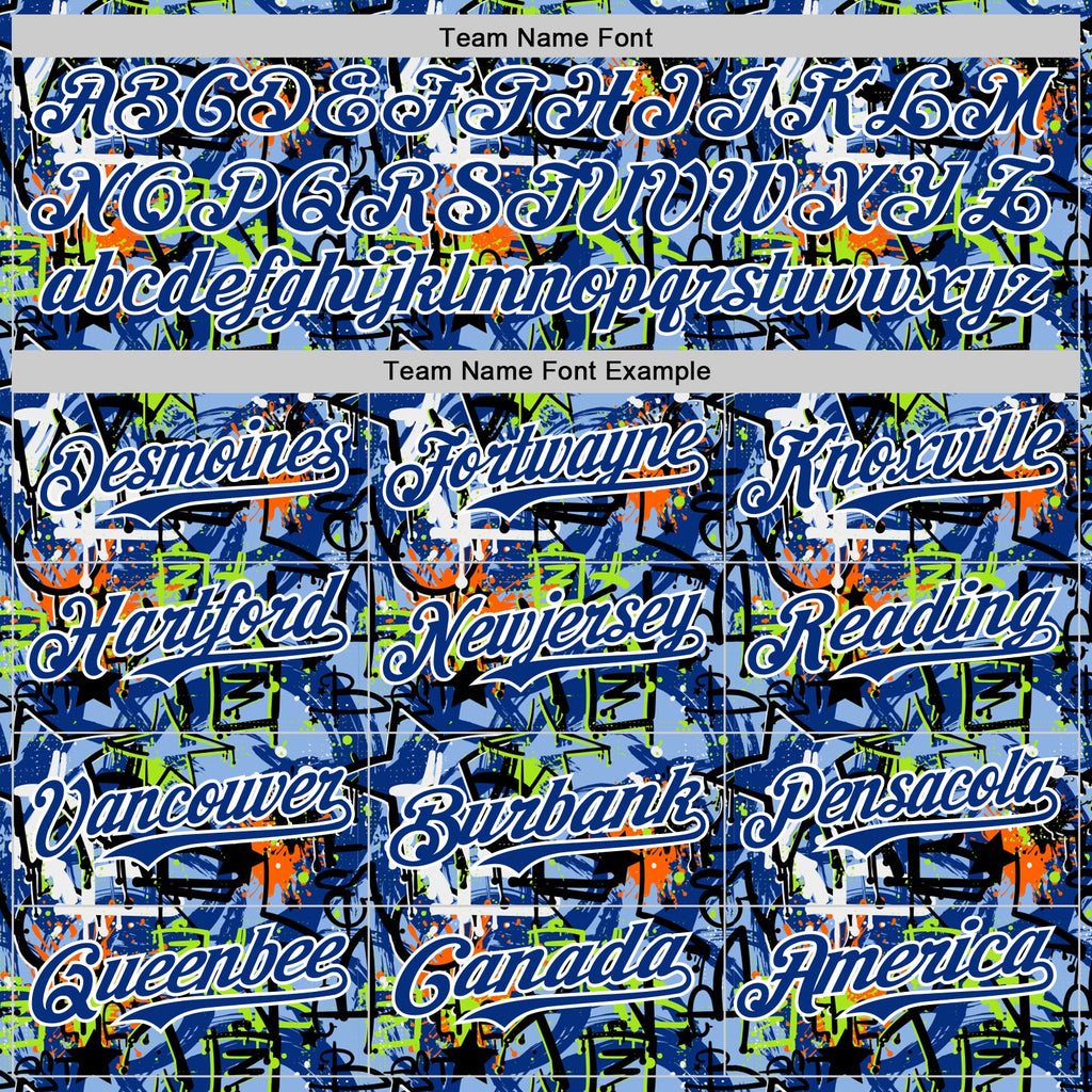 Custom Graffiti Pattern Royal-White Splatter Authentic Baseball Jersey