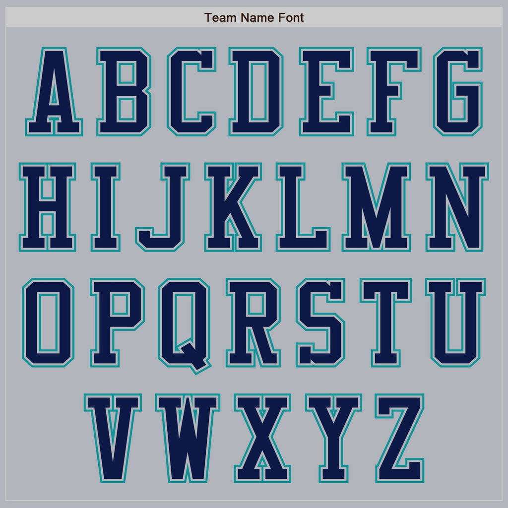 Custom Gray Navy-Teal Authentic Baseball Jersey