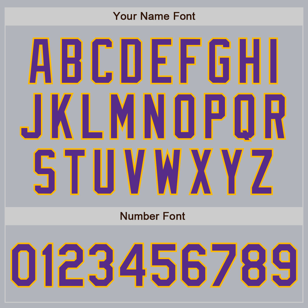 Custom Gray Purple-Gold Authentic Baseball Jersey