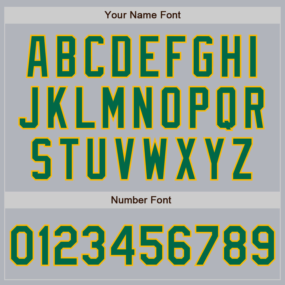 Custom Gray Kelly Green-Gold Authentic Baseball Jersey