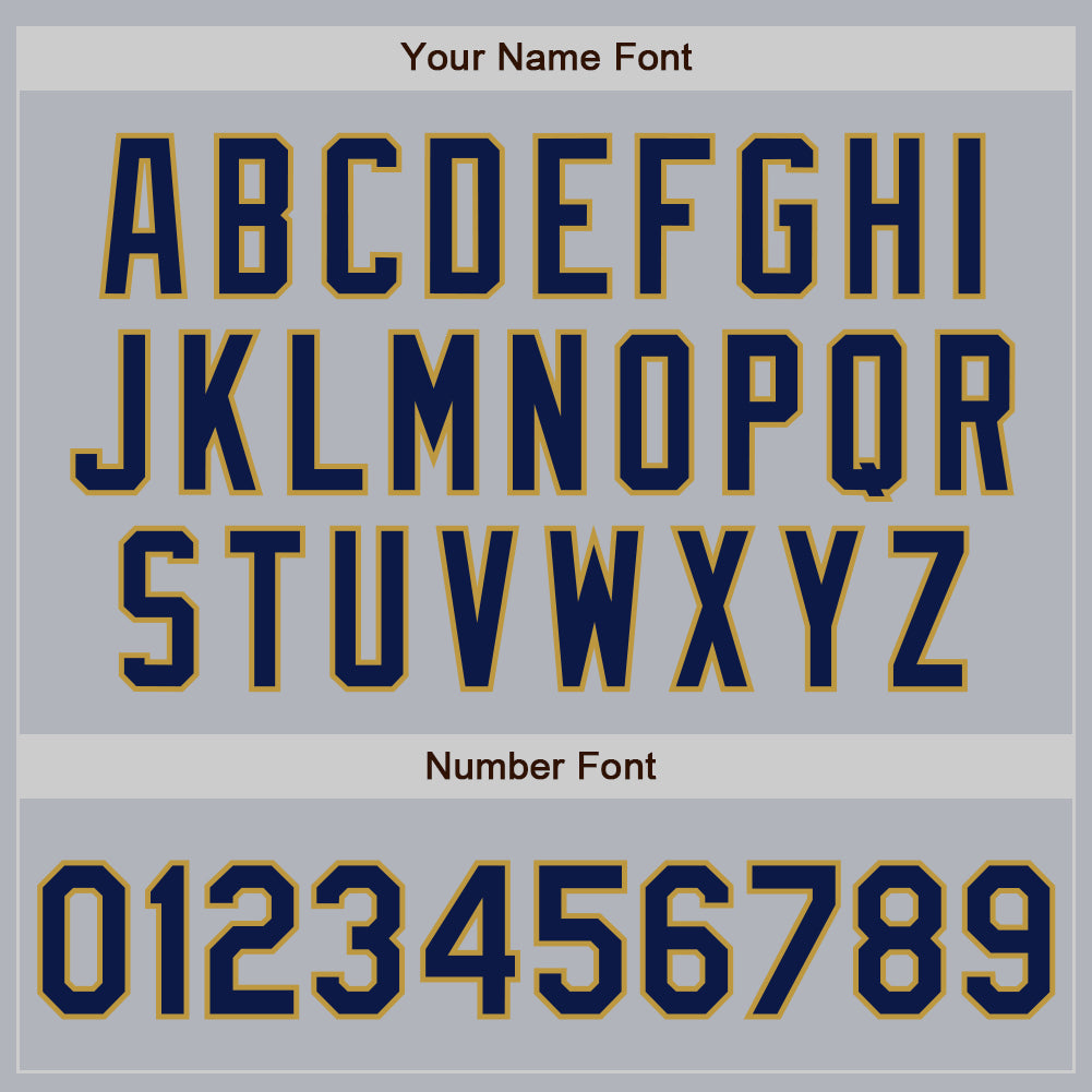 Custom Gray Navy-Old Gold Authentic Baseball Jersey