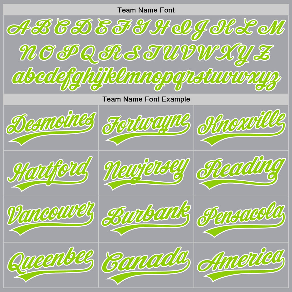 Custom Gray Neon Green Royal-White Authentic Baseball Jersey
