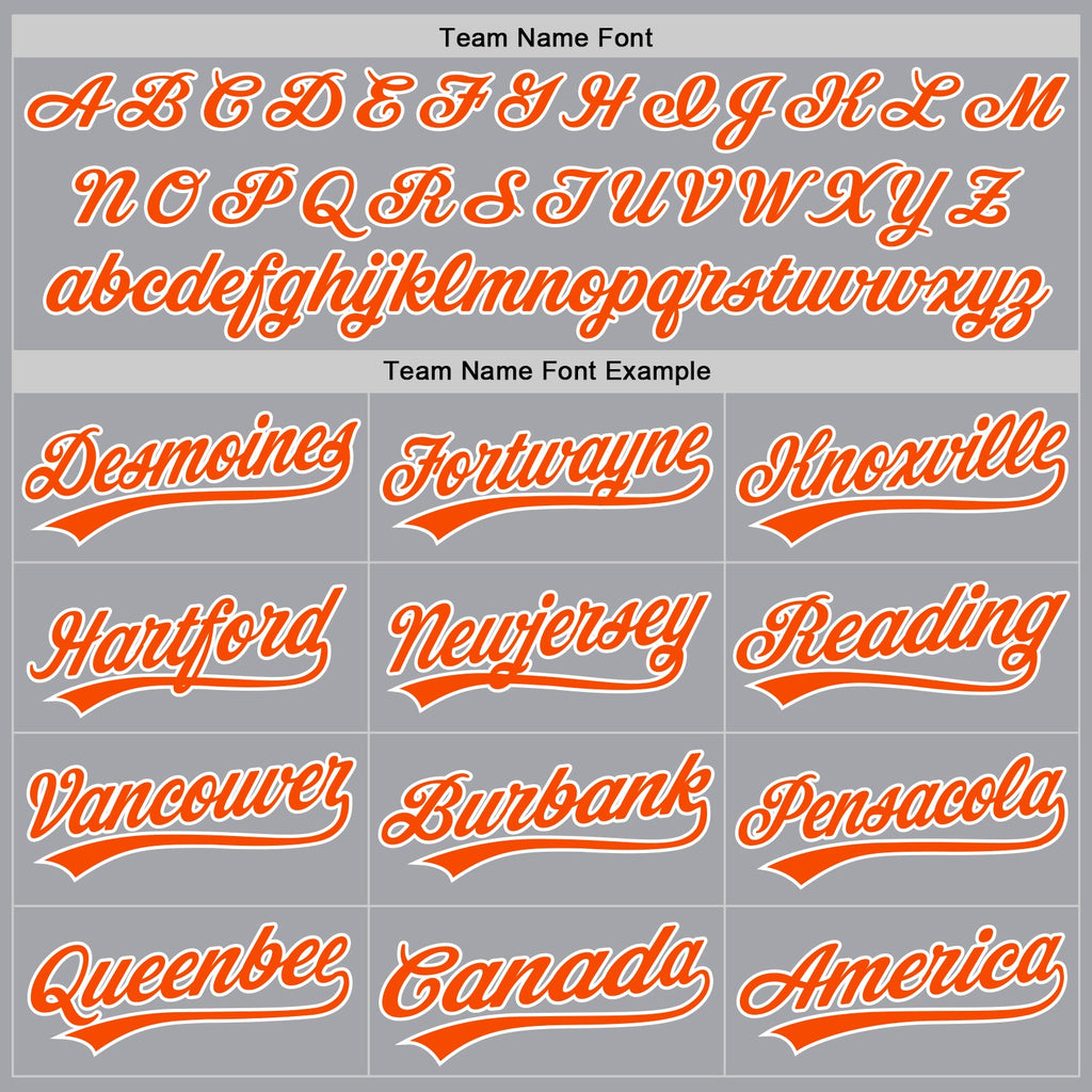 Custom Gray Orange-White Authentic Baseball Jersey