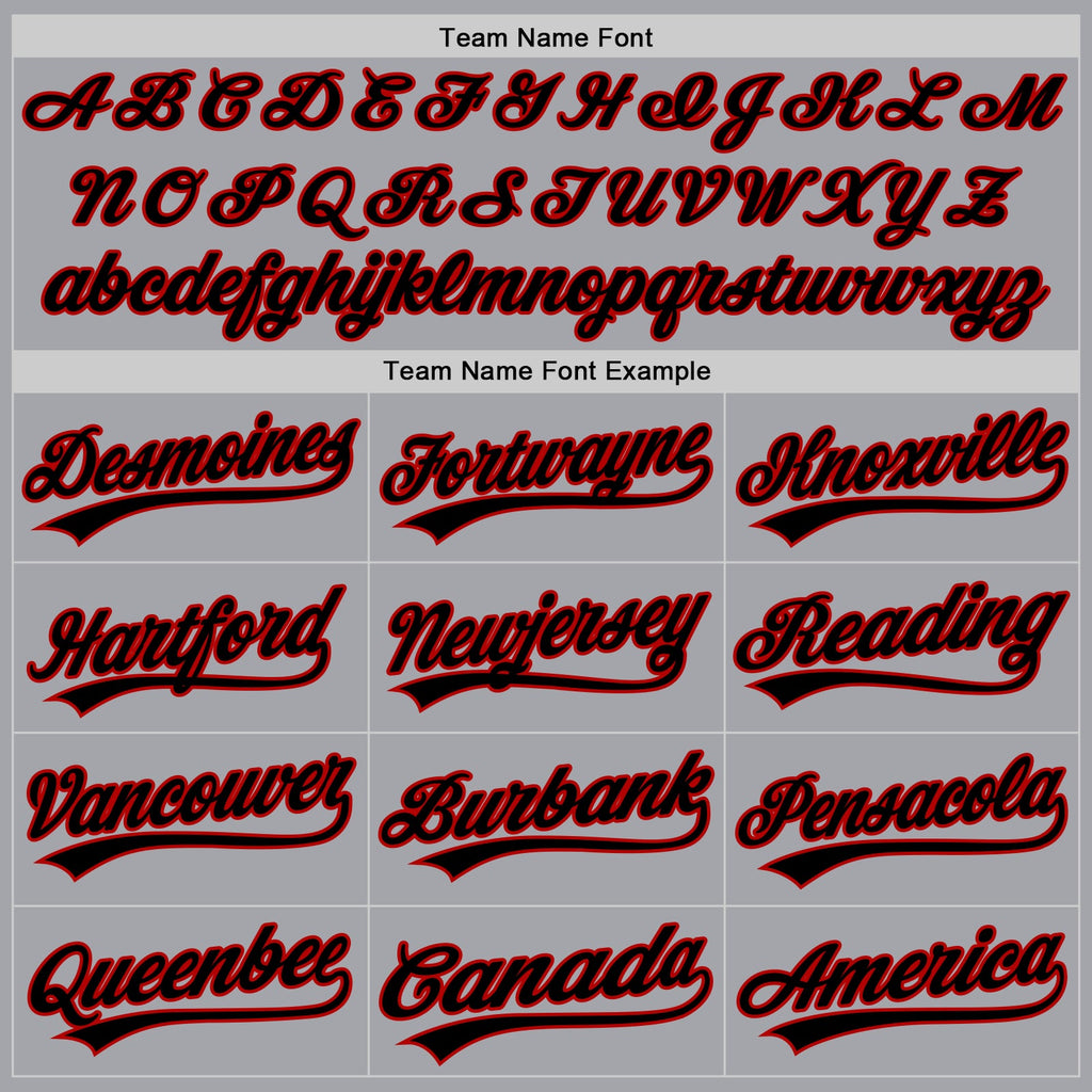 Custom Gray Black-Red Authentic Baseball Jersey