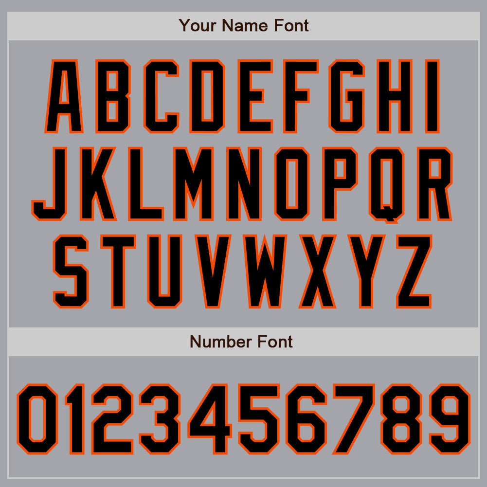 Custom Gray Black-Orange Authentic Baseball Jersey