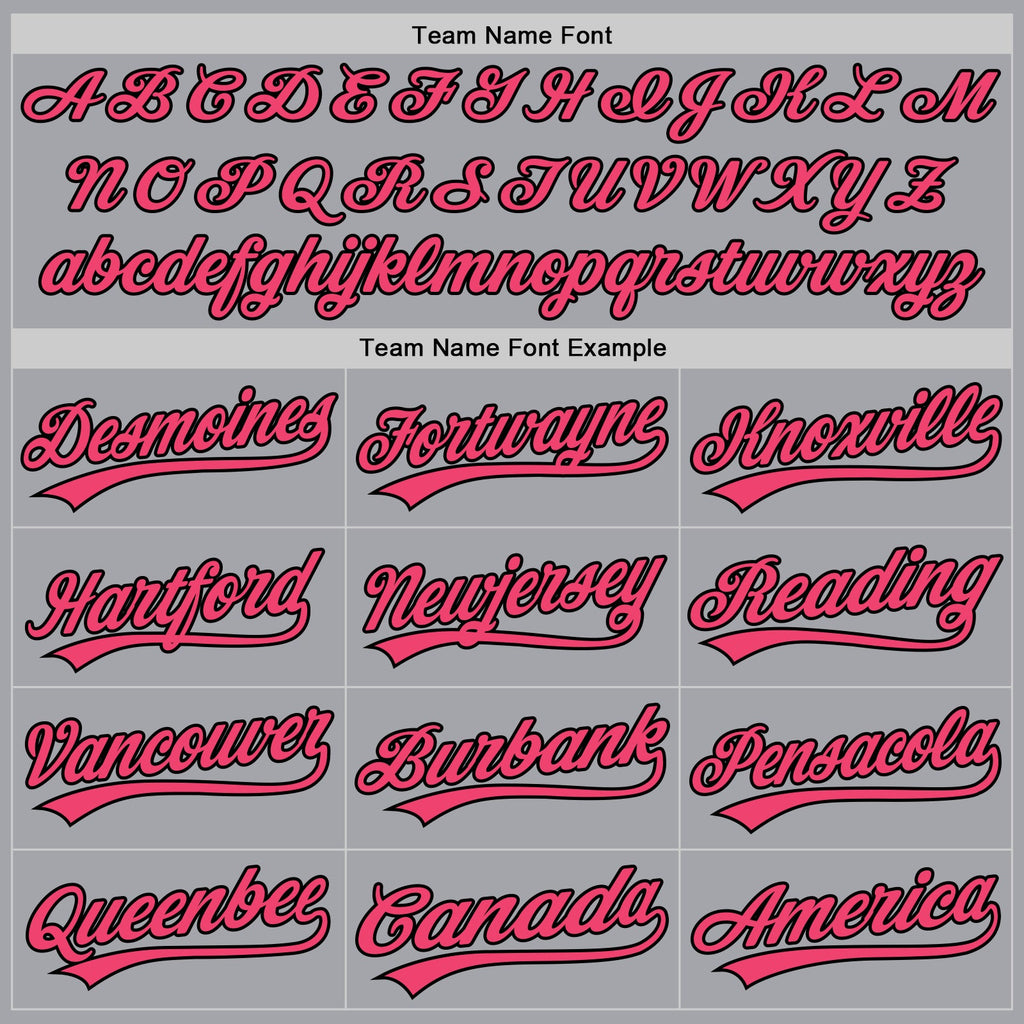 Custom Gray Neon Pink-Black Authentic Baseball Jersey