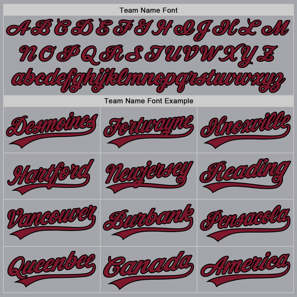 Custom Gray Maroon-Black Authentic Baseball Jersey