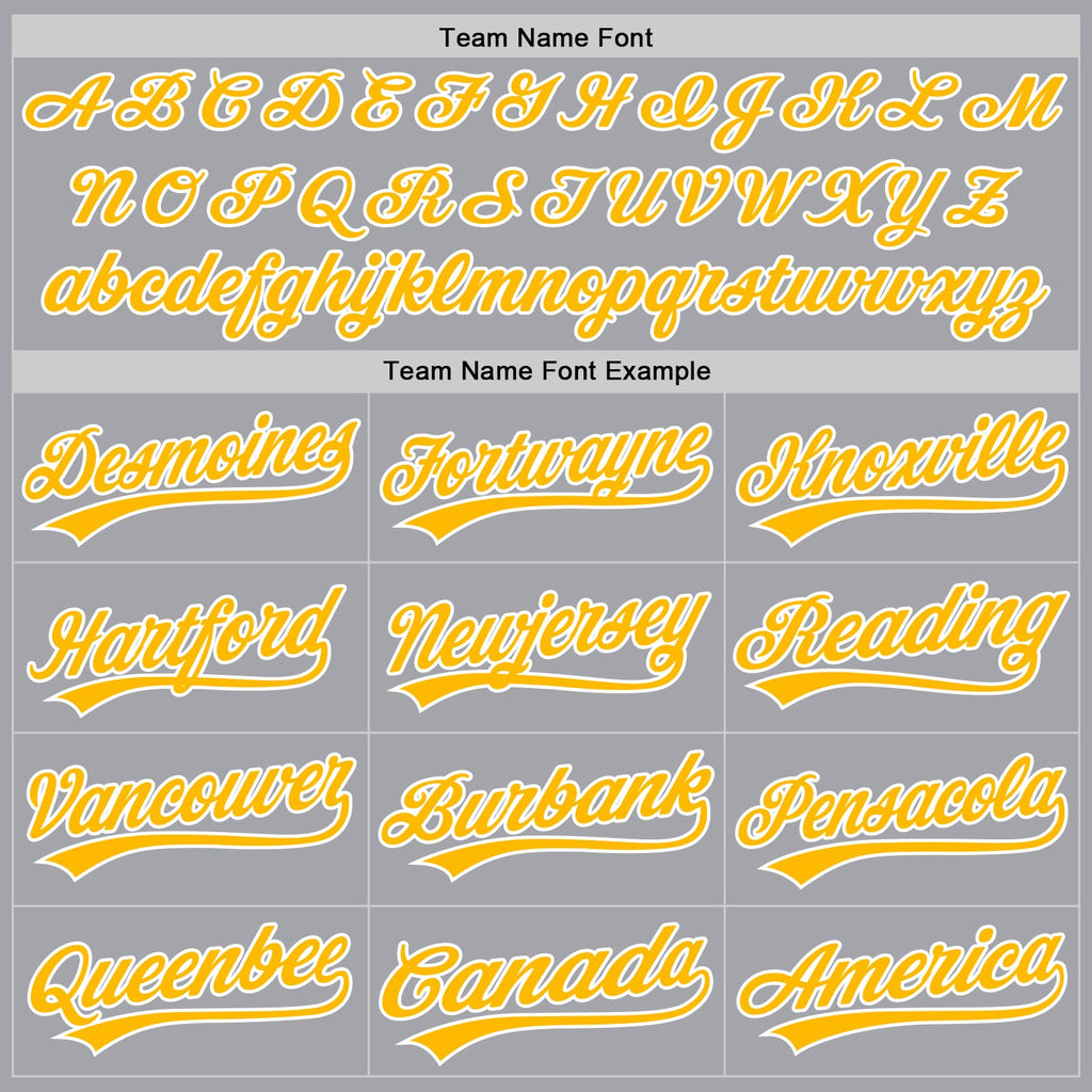 Custom Gray Gold-White Authentic Baseball Jersey