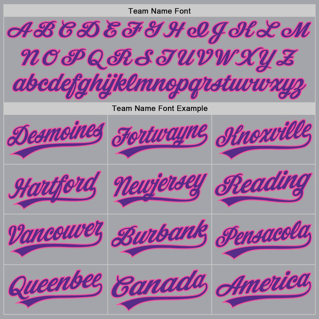 Custom Gray Purple-Pink Authentic Baseball Jersey
