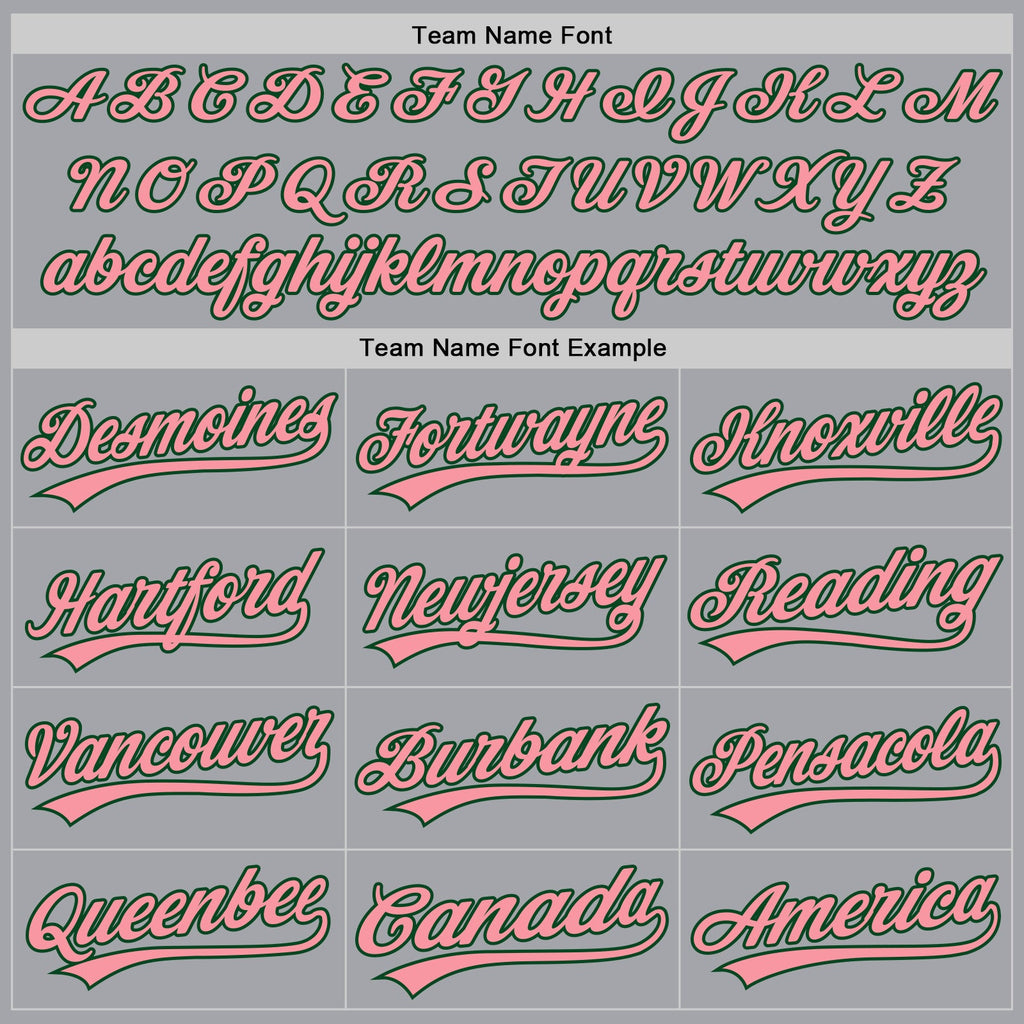 Custom Gray Medium Pink-Green Authentic Baseball Jersey